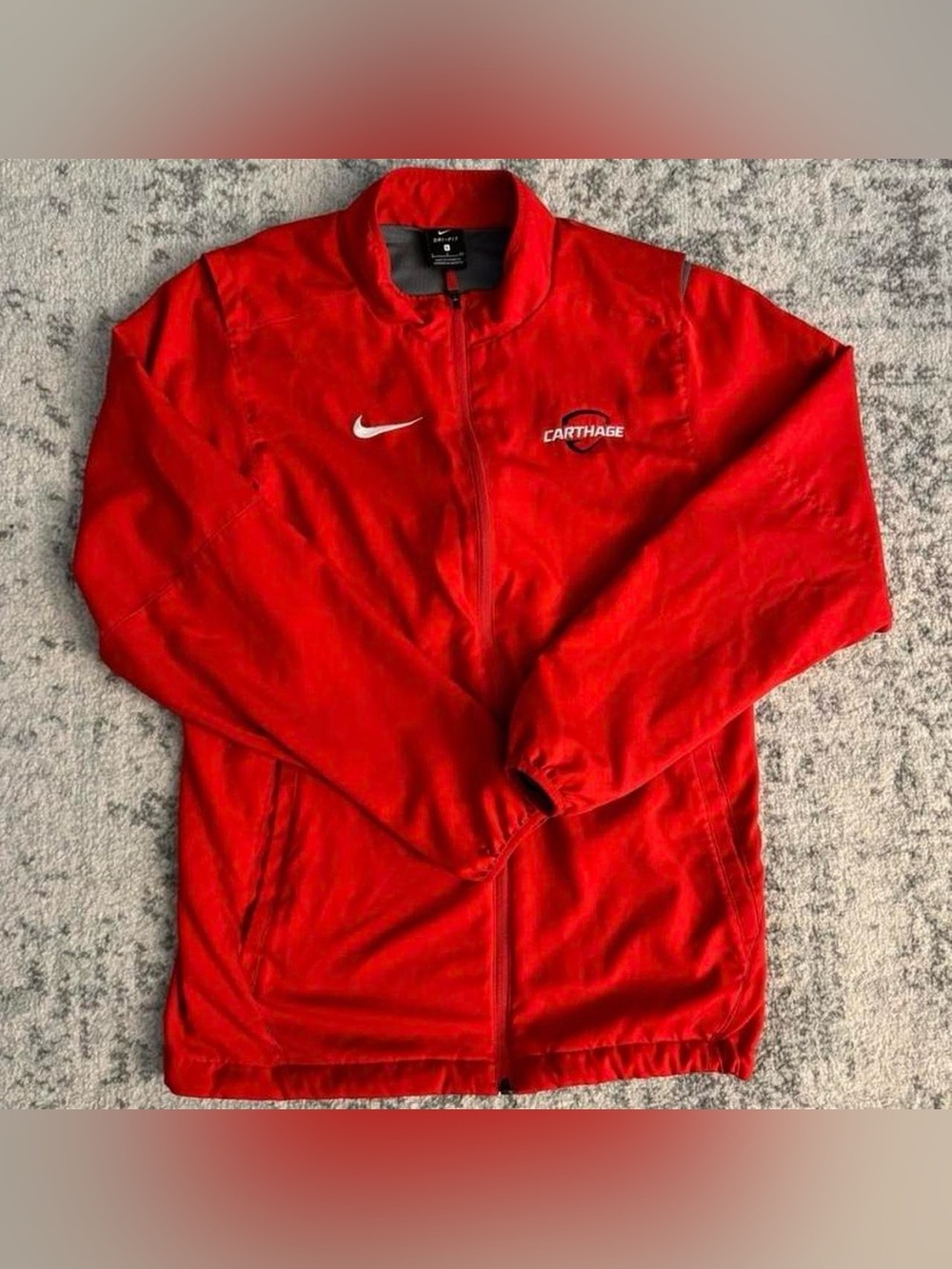 Nike Dri Fit Carthage College Full Zip Windbreaker Size Small